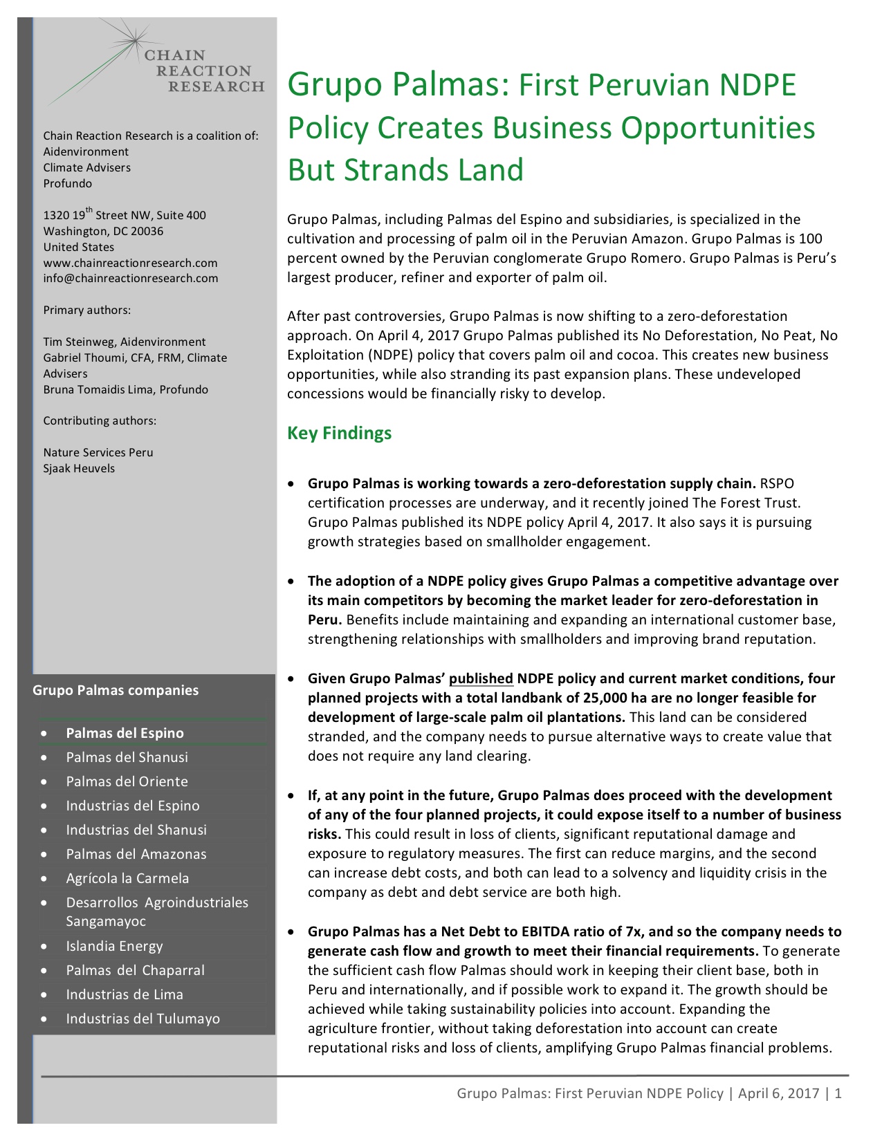 Grupo Palmas First Peruvian NDPE Policy 1st page 170406 Final